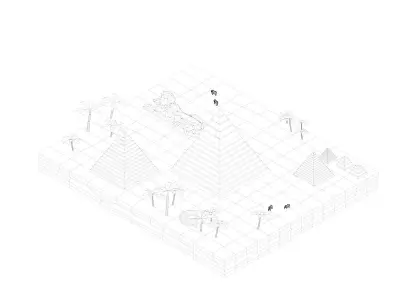 Low Poly Egipt Piramids Landmark Low-poly 3D model