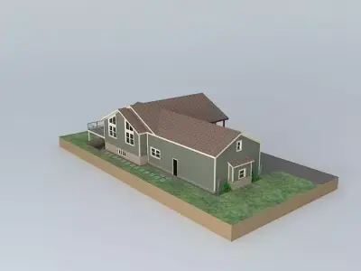 Small Split Entry House Free 3D model
