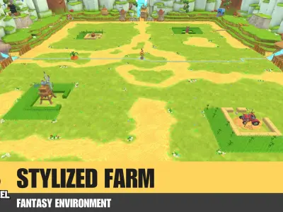 Fantasy Environment - Stylized Farm Low-poly 3D model