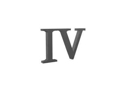 Roman Numerals 4 v1 001 Low-poly 3D model
