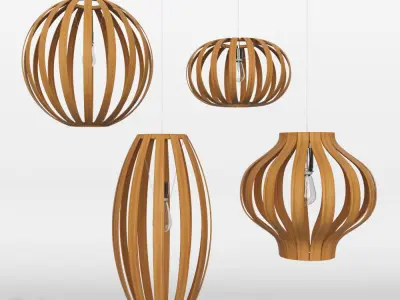 Bentwood Pendant Collection by West Elm 3D model