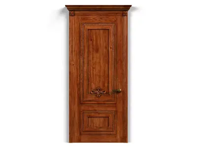 Door0059 wooden door on wall 3D model