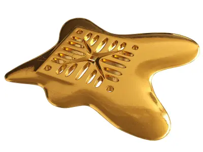 Drain grate  sculpture in the form of spilled gold 3D model
