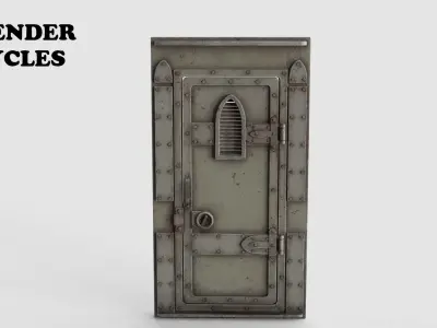 Rusted Metal Bunker Door 2 Low-poly 3D model