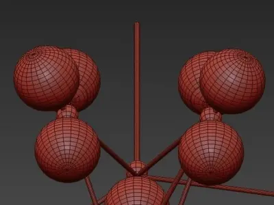 Modo chandelier 15 globes brass clear von Roll Hill 3D model