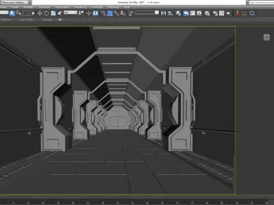 SCI FI INTERIOR SCENE SPACE SHIP Low-poly 3D model