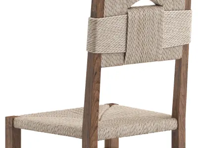 Oak and Rush Chair 3D model