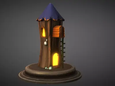 Stylized Fantasy House Low-poly 3D model