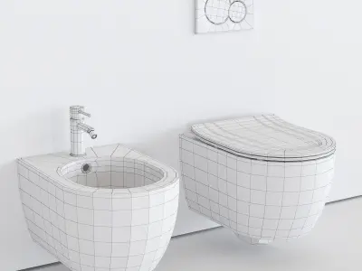 Scarabeo Ceramiche Moon Wall-hung WC Low-poly 3D model