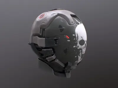 Sci-fi Helmet Low-poly 3D model