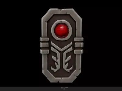 Stylized Blood Seal Relic Game Ready - AI Low-poly 3D model