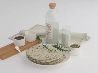 Milk and Cakes 3D model