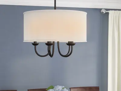 Upshaw Light Unique Statement Drum Chandelier 3D model