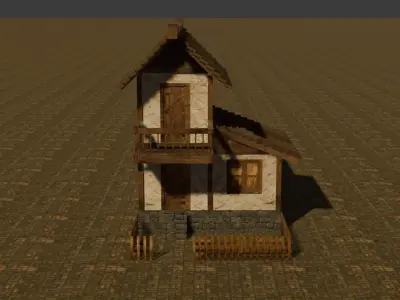 Medieval house nine 3 Low-poly 3D model
