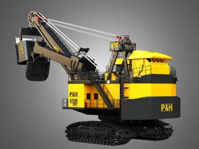 4100XPC Mining Electric Rope Shovel 3D model
