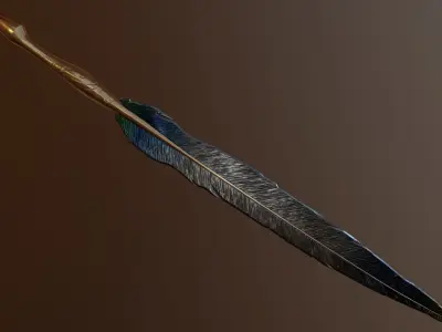 Feather Raven Sword Low-poly 3D model