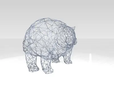 Hippo Wireframe 3D model