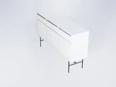 Minimalist Three - Door Floor Cabinet 3D model