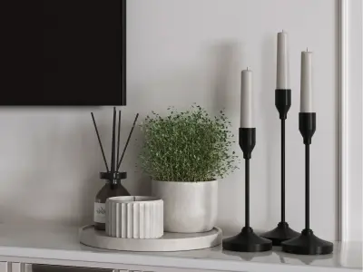 Tv Wall Set 02 3D model