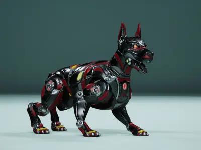Sci-Fi Dog Low-poly 3D model