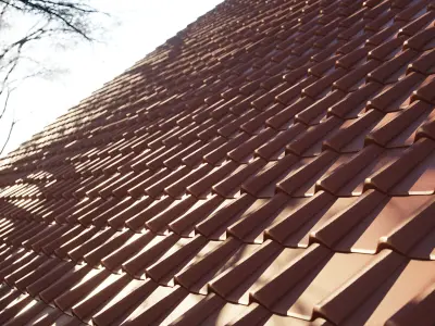 3D PBR Texture of European Roof Tiles  2x2m  4k 8k Texture