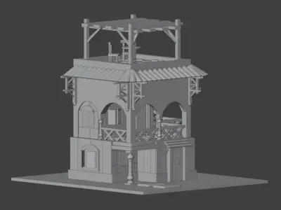 Stylized Low poly house 3D print model