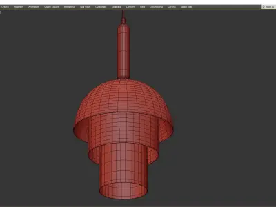 JOLLY modern pendant light with glass shade Low-poly 3D model