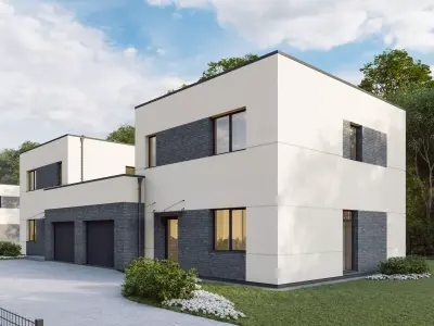 House complex with surroundings Archicad Lumion 12 Sketchup 3D model