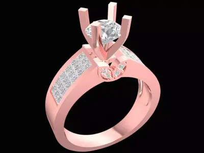 Elegant Solitaire Diamond Ring for Women  2170 3D print model