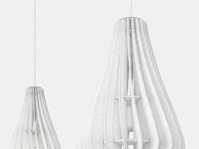 warmly-handmade-wood-pendant-lamps pendant light made from wood 3D model