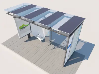 urban city bus stop 3D model