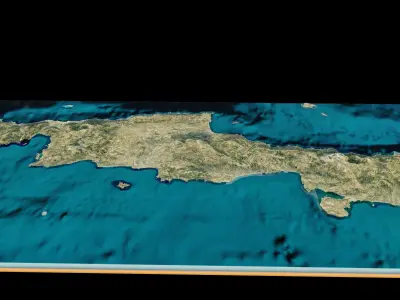 Crete island full 3d model terrain Low-poly 3D model
