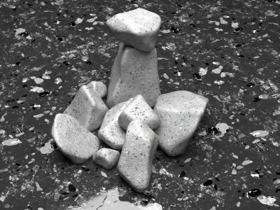 Scattered Rocks Low Poly 3D model