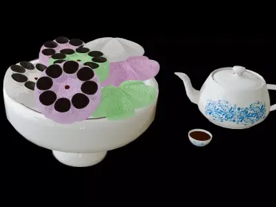 Chinese food sweet colorful special  cake 3D model