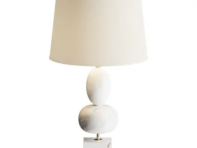 Dani Medium Table Lamp with Linen Shades 3D model