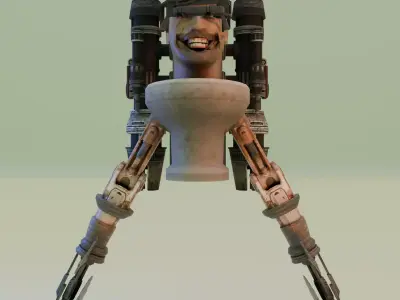 flying dual buzz saw skibidi toilet 3D model