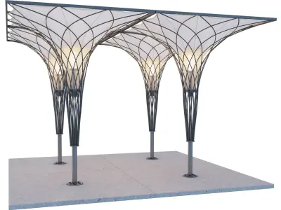 Aerarium 6 pergola with backlight 3D model