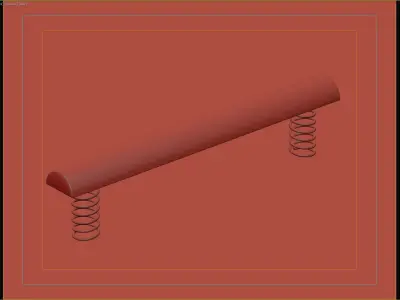 Playful Spring Bench for Parks and Public Spaces 3D model