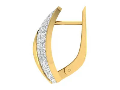 Light Weight Yellow Gold Diamond Earring EZ BI-31 3D print model