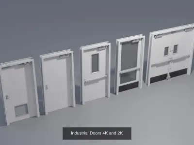 Industrial Doors with 4K and 2K textures 3D Model Pack