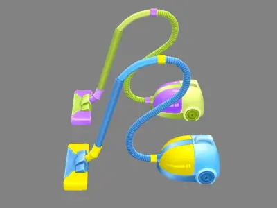 Cartoon vacuum cleaner Low-poly 3D model