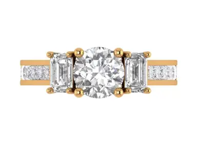 Round Engagement Ring 3D print model buy