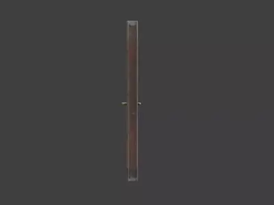 Weathered Wooden Door with Glass Panels Low-poly 3D model