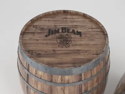 Jim Beam Whiskey Barrel 3D model