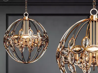 Uttermost Ambre 8 Light Gold 3D model
