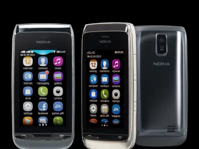 Nokia Asha 308 Low-poly 3D model