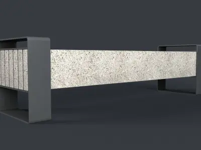 Modern Outdoor Bench 71 PBR Game Ready Low-poly 3D model