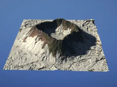 Landscape Environment Volcano Snow 17 Low-poly 3D model