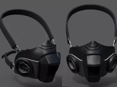 Gas mask helmet scifi fantasy Generic plastic military  Low-poly 3D model