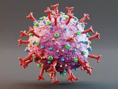 Coronavirus with Description Text - Labeled Structural Diagram 3D model